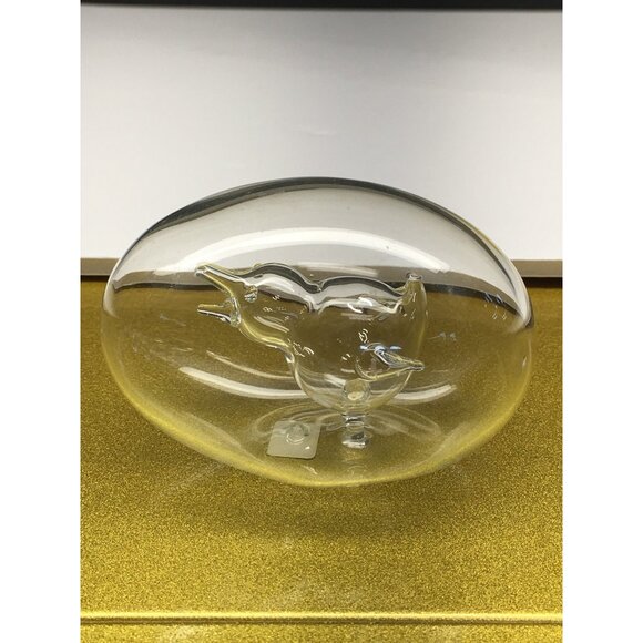 Vintage Hand Blown Art Glass Egg with Chicken Inside Decorative Made in Italy - Picture 3 of 15